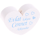motif bead, heart-shaped – "Evlat kokusu Cennet kokusudur" : white - skyblue